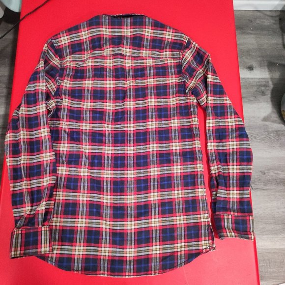 Lee flannel plaid button down long sleeve shirt men's size S - Picture 3 of 5